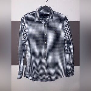 Ralph Lauren Men's Blue Green Checkered Button Up Size Medium 100% Cotton